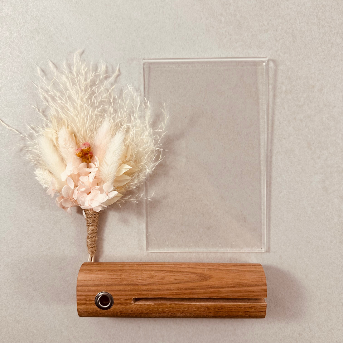 Pink & White Mini Posy Flower Photo Frame - Unique Wedding Favour - Bridesmaid Gift - His Her Gift - Boho Photo Stand