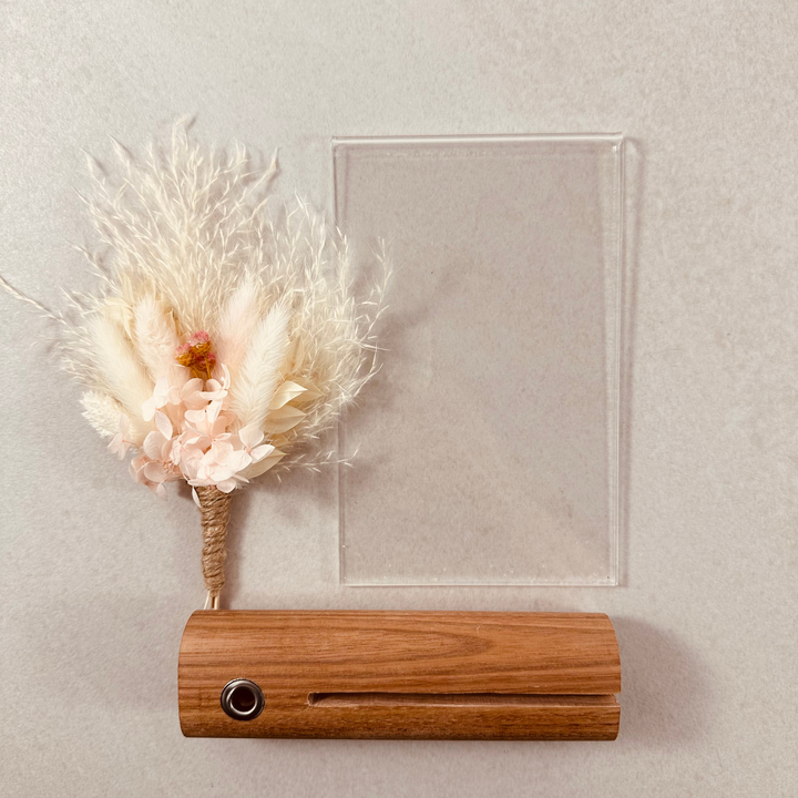 Pink & White Mini Posy Flower Photo Frame - Unique Wedding Favour - Bridesmaid Gift - His Her Gift - Boho Photo Stand
