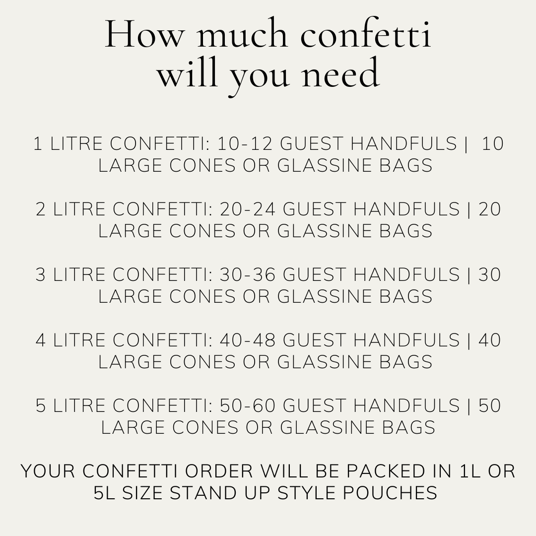 Biodegradable Confetti – Dried Flower Petal Wedding Confetti - How much confetti do I need - The Sprinkle Bar