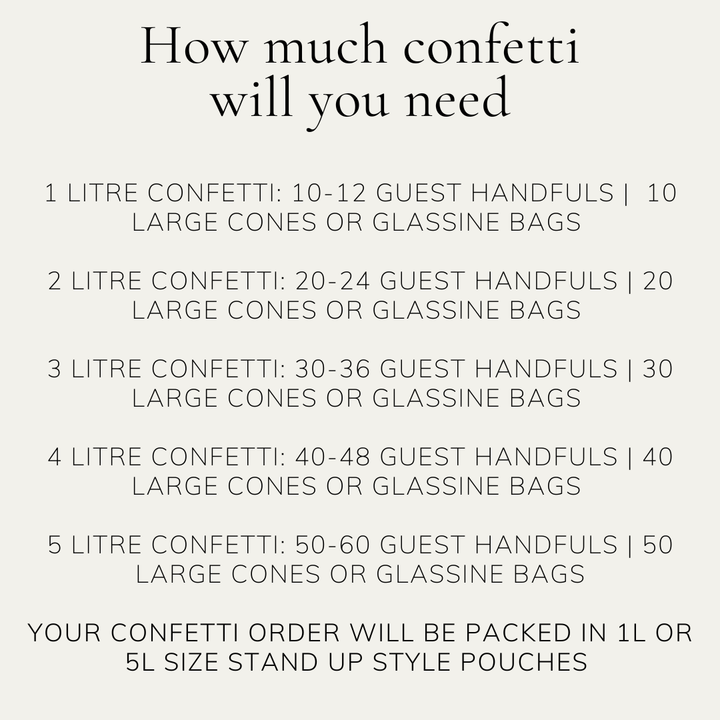 Biodegradable Confetti – Dried Flower Petal Wedding Confetti - How much confetti do I need - The Sprinkle Bar