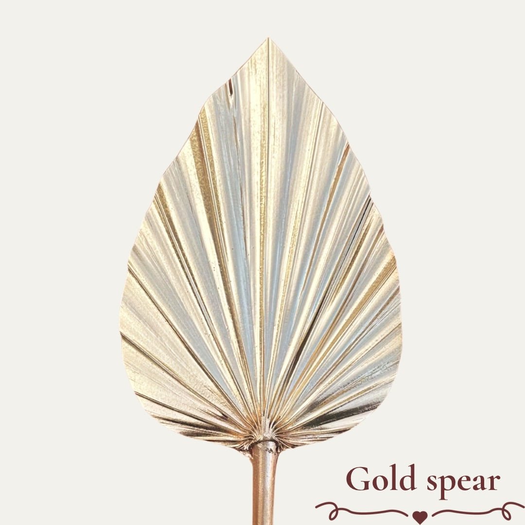 Gold Coloured Spear Palm Cake Topper Decoration - Natural Dried Flowers - Cake Decoration - Craft Supplies - The Sprinkle Bar