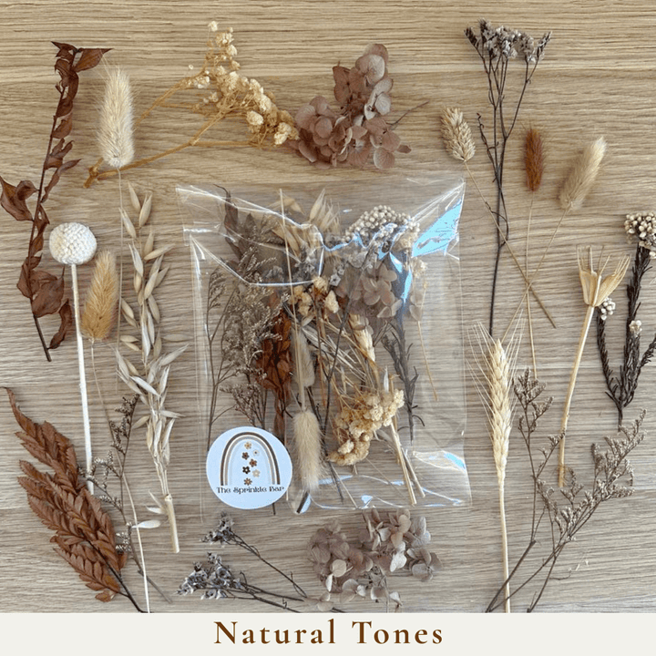 Natural Tones Assorted Dried Flower Packs - Cake Toppers - Natural Dried Flower Pieces - Cake Decoration - The Sprinkle Bar
