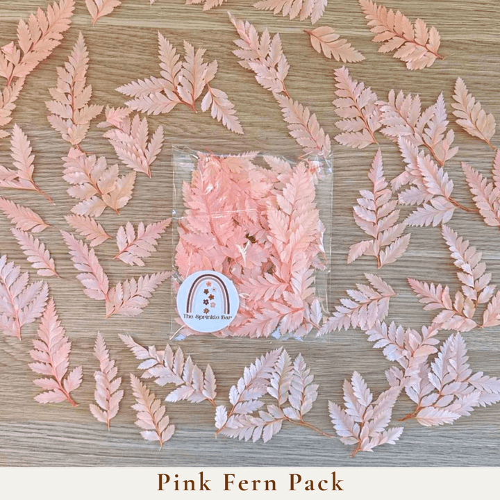 Pink Fern Pieces - Dried Flower Packs - Cake Toppers - Natural Dried Flowers - Cake Decoration - Crafts - The Sprinkle Bar