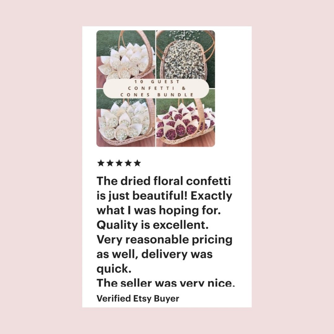 Wedding Confetti Bags Bundle with Stickers - Biodegradable Confetti - Dried Flower Confetti + Bags - The Sprinkle Bar