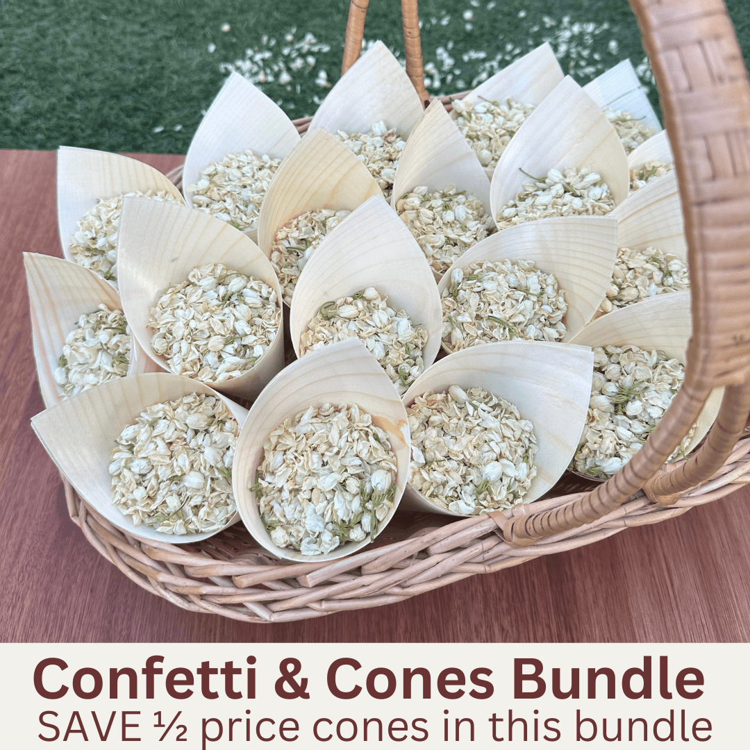 Wedding Confetti Cones Bundle - Biodegradable Confetti Cones - Dried Flower Confetti + Cones - The Sprinkle Bar
